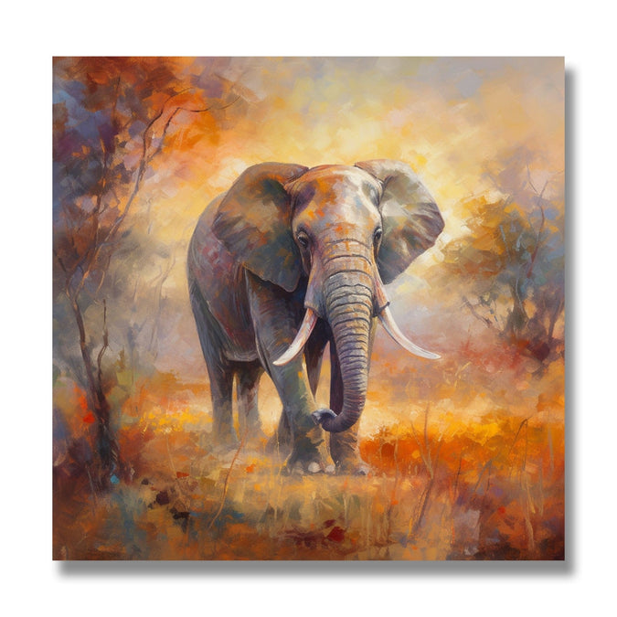 Wild Elephant in Sunset Hues