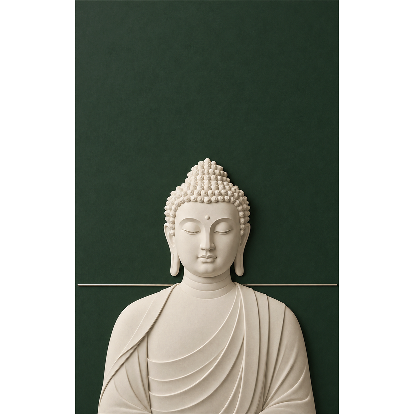 Buddha on Forest Green | Vastu 3D Art | Craftico