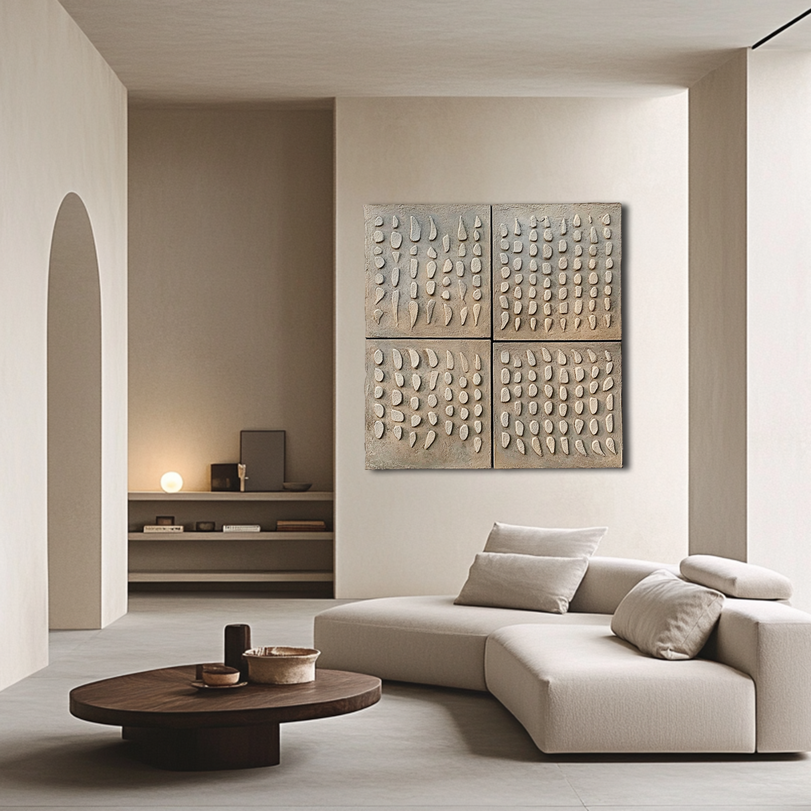 Stone Pattern 3D Wall Art | Organic Texture Panel Set