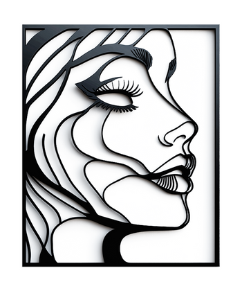 3D Metal Wall Art | Minimalist Face Line Art | Modern Abstract Decor