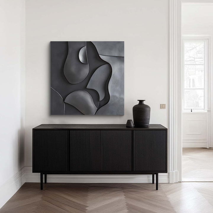 black grey 3D wall art