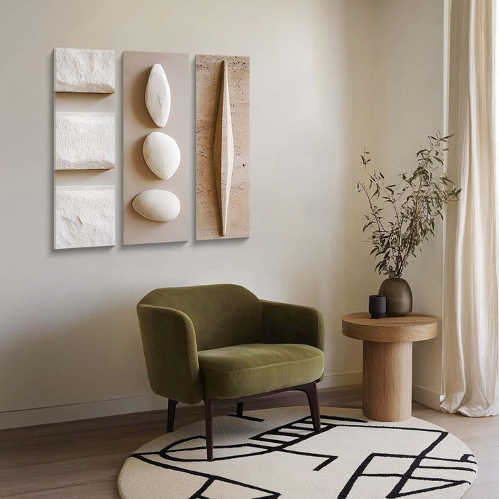 Earthy Tone 3D Art Panel | Organic Aesthetic Wall Decor
