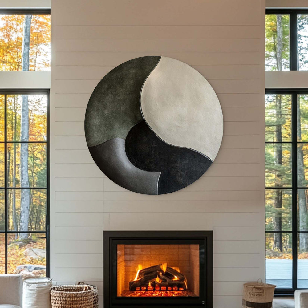 Abstract geometric textured 3D wall art for modern bedroom