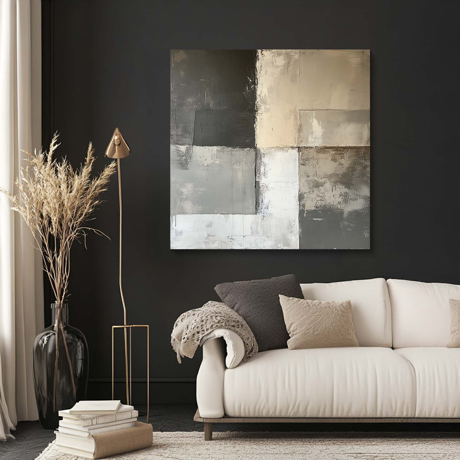 Neutral Blocks Abstract Texture Painting | abstract painting by craftico