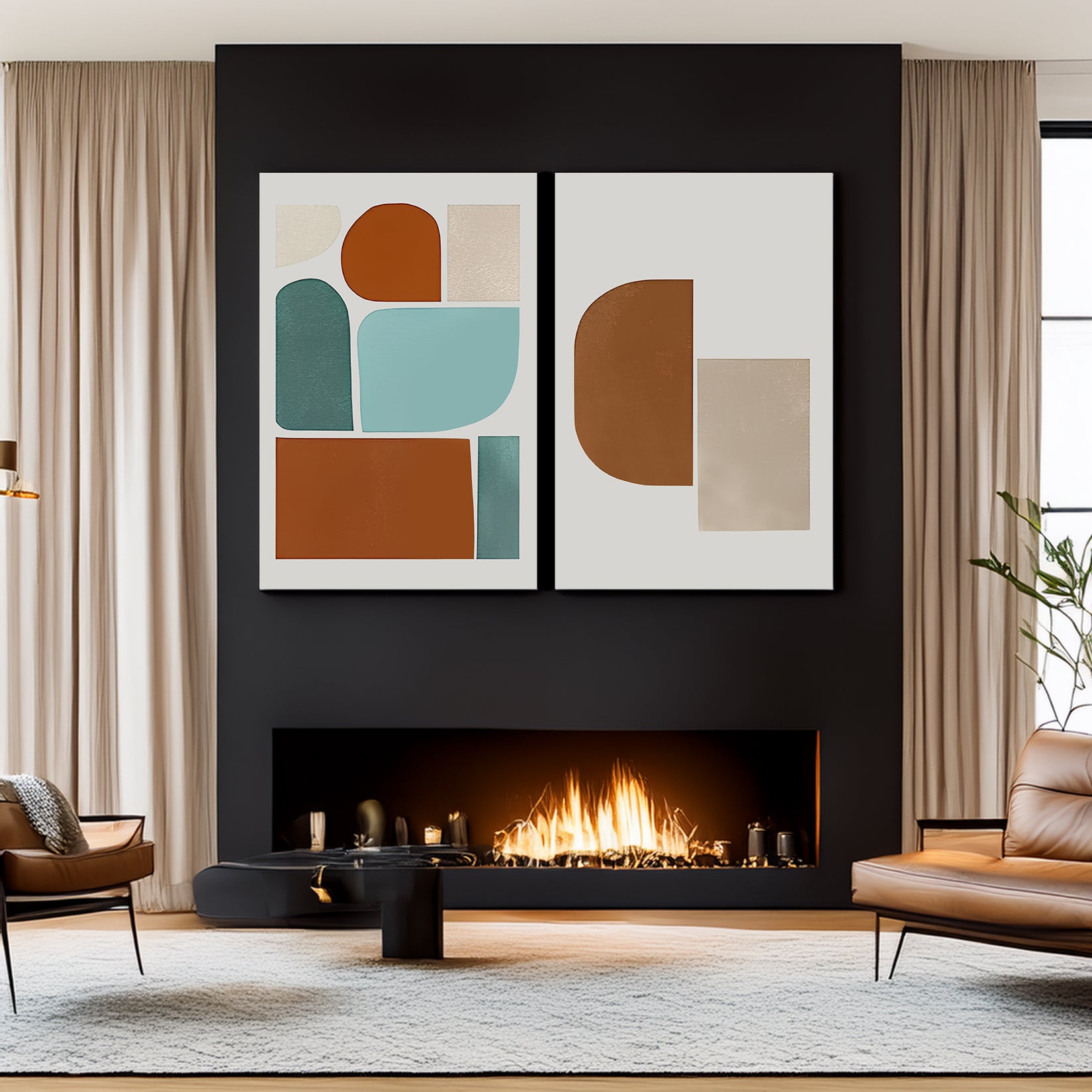 Modern Color Block Abstract Paintings - Boho Art Set | Craftico