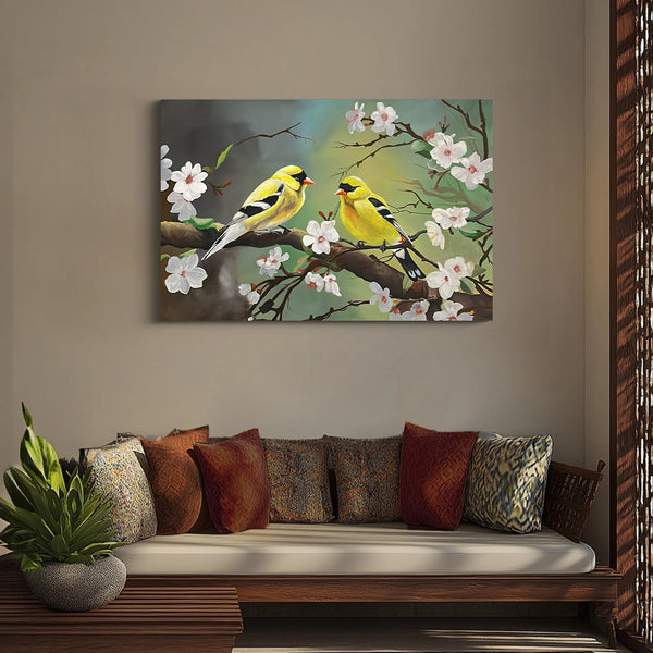 Birds T1 | Stretched on Wood (Borderless Frame)