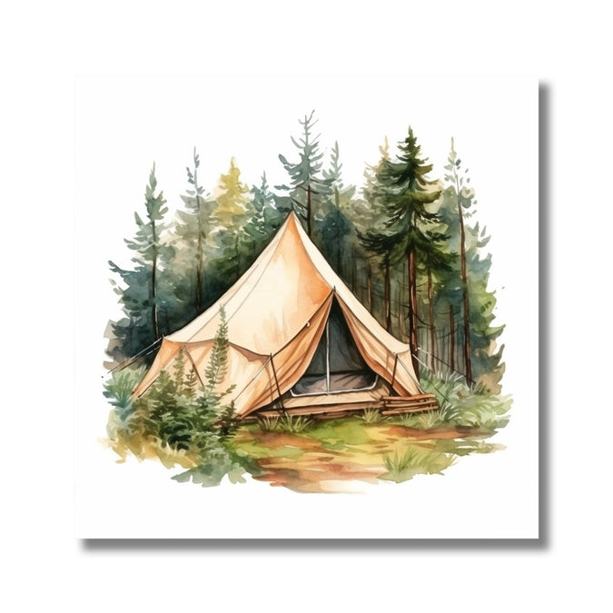 A tent in the forest 