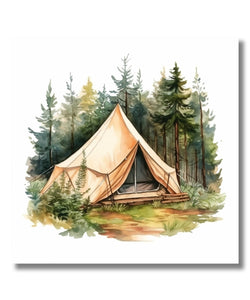 A tent in the forest 