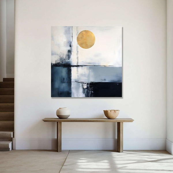 Abstract, Black and white in 4 quarters, Sun in first quarter Room 1