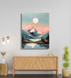 Abstract LS of full moon, snow mountains and water reflection Room 1