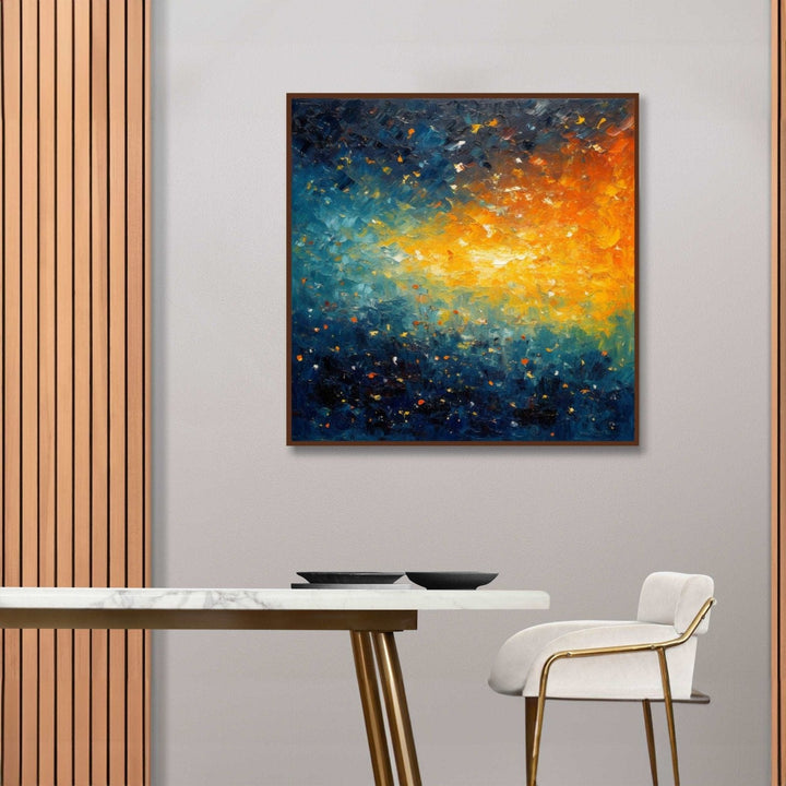 Abstract painting of Yellow green and dark green and black colour abstract Room 3