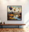 Air balloon in sky and jugle below with stream Room 2