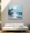 Blue and whit etheme, sea beach, full moon, reflection , 2 coconut tree Room 1