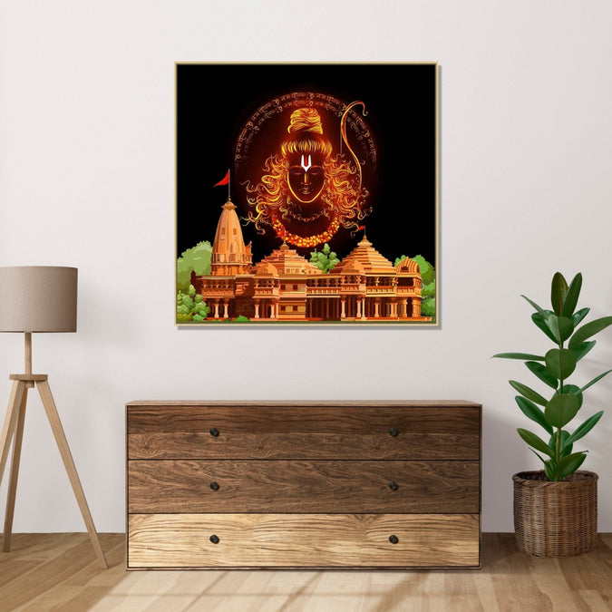 Canvas Painting for Living Room : ram-mandir-inscription