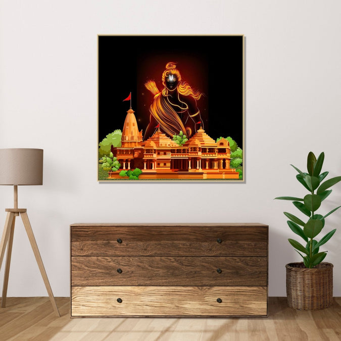 Canvas Painting for Living Room : ram-mandir-square