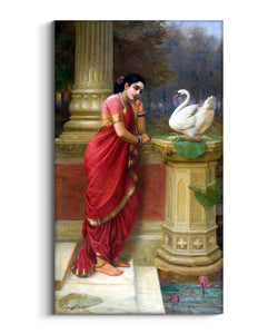 Copy of Raja Ravi Verma Damayanti Hamsa (36*56)