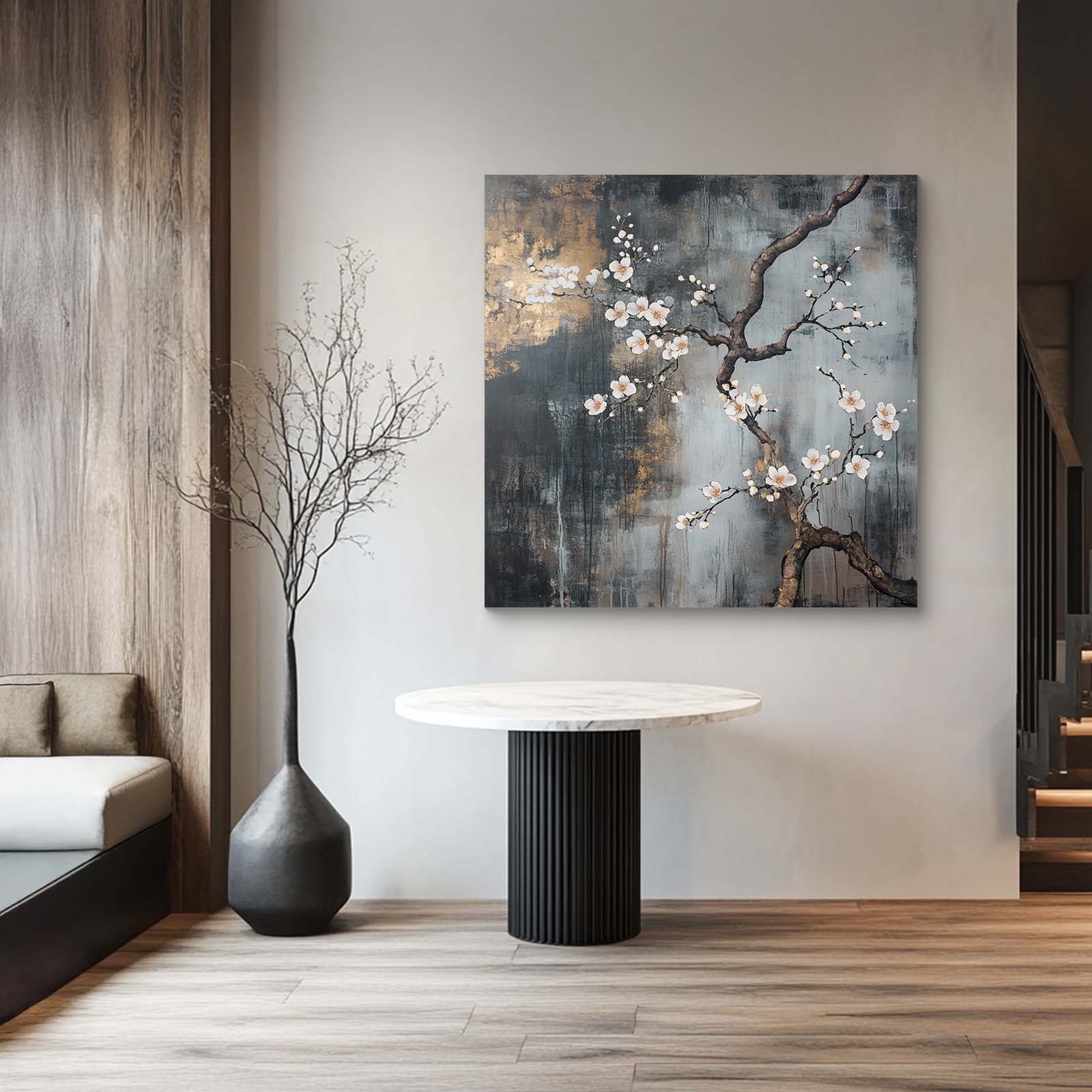 Textured Cherry Blossom Abstract Painting | abstract flower painting ...