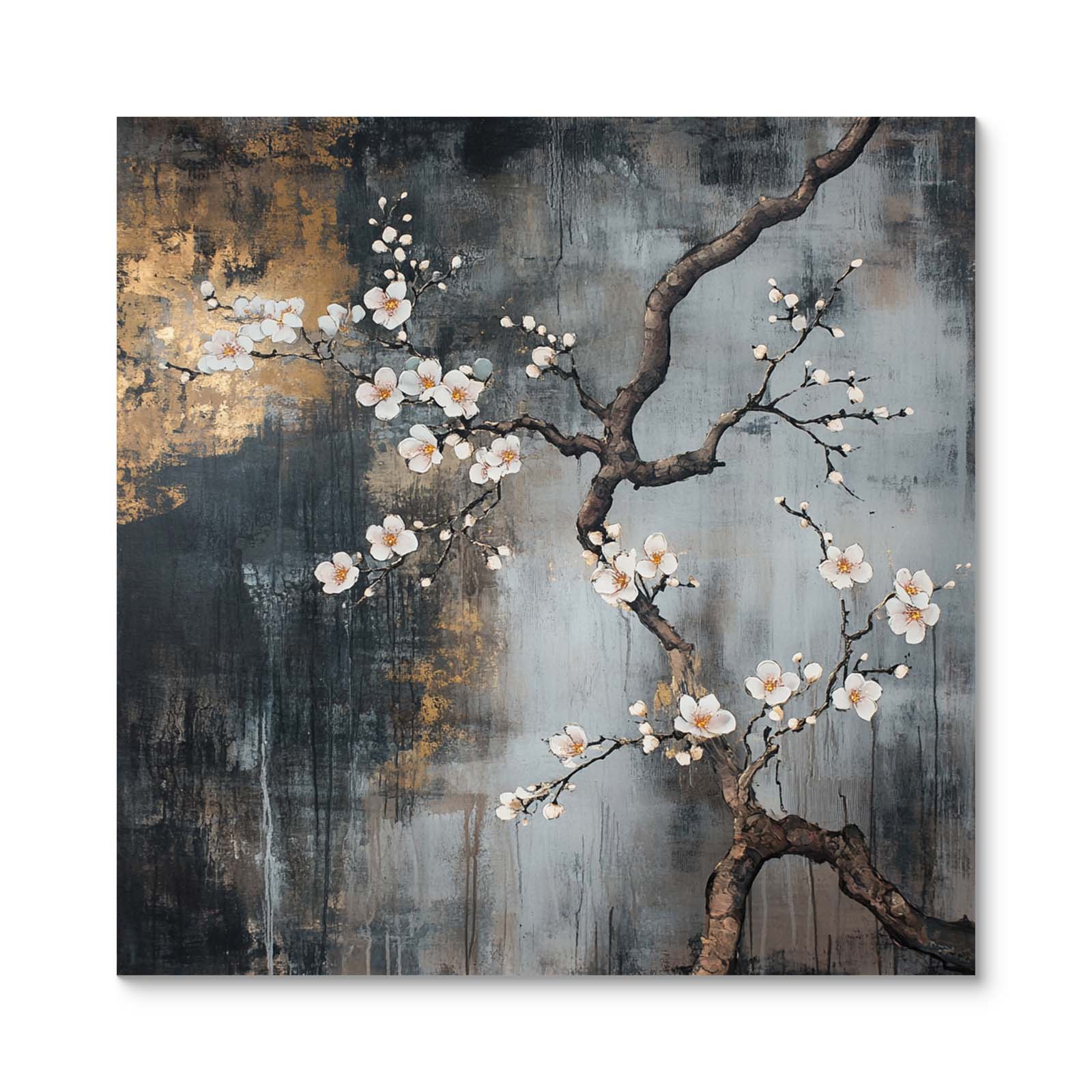 Textured Cherry Blossom Abstract Painting | abstract flower painting ...