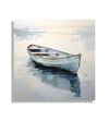 Grey boat in grey water, abstract 