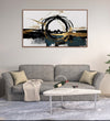 Handmade Painting for Bed Room : abstract-golden-black-orb