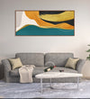 Handmade Painting for Bed Room : abstract-in-teal-green-and-gold