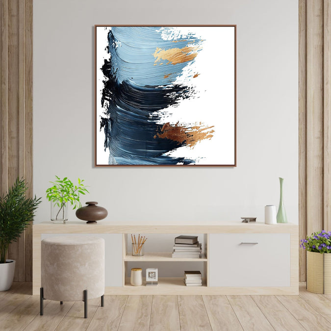 Handmade Painting for Bed Room : abstract-sea-waves