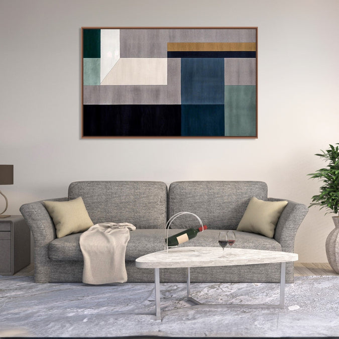 Handmade Painting for Bed Room : abstract-subtle-squares