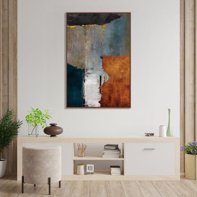 Handmade Painting for Bed Room : abstract-wooden-hues-3