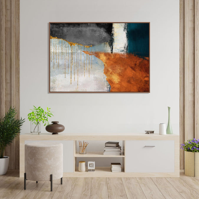 Handmade Painting for Bed Room : abstract-wooden-hues-4