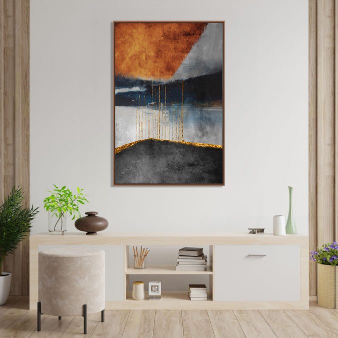 Handmade Painting for Bed Room : abstract-wooden-hues-5