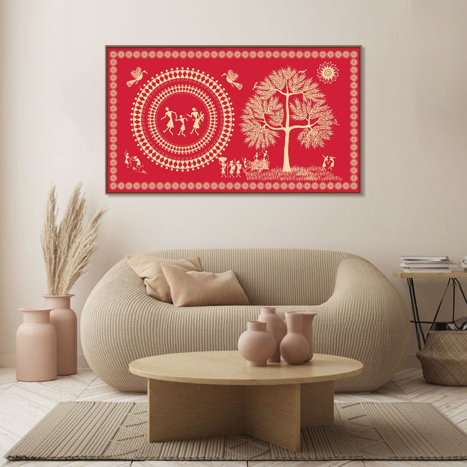 Handmade Painting for Bed Room : aipan-community-life-2