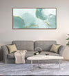 Handmade Painting for Bed Room : aqua-gold-loops