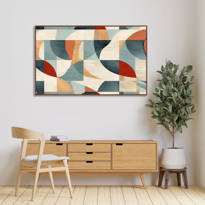 Handmade Painting for Bed Room : arcs-lines