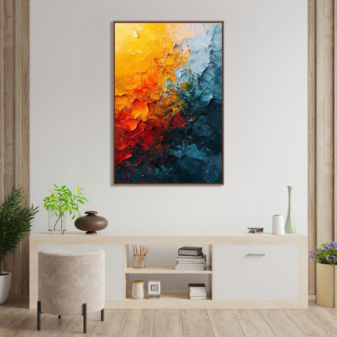 Handmade Painting for Bed Room : battle-of-fire-water