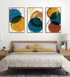 Handmade Painting for Bed Room : blue-earthy-shape-abstracts