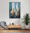 Handmade Painting for Bed Room : blue-rain