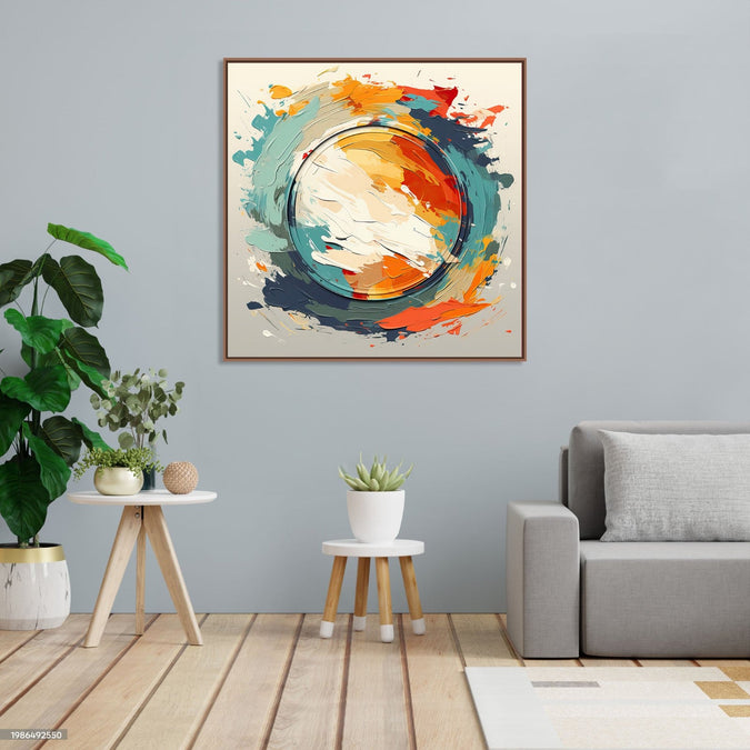 Handmade Painting for Bed Room : circular-abstract