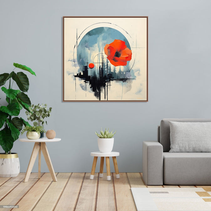 Handmade Painting for Bed Room : cityscape-abstract