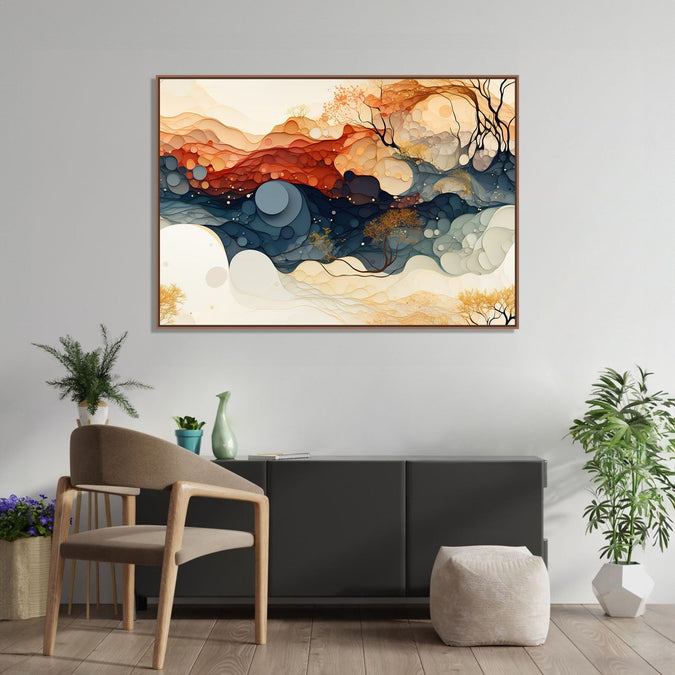 Handmade Painting for Bed Room : clouds-and-winds