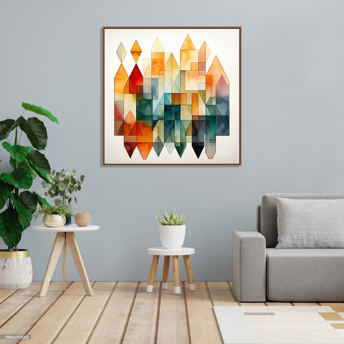 Handmade Painting for Bed Room : geomatric-abstract