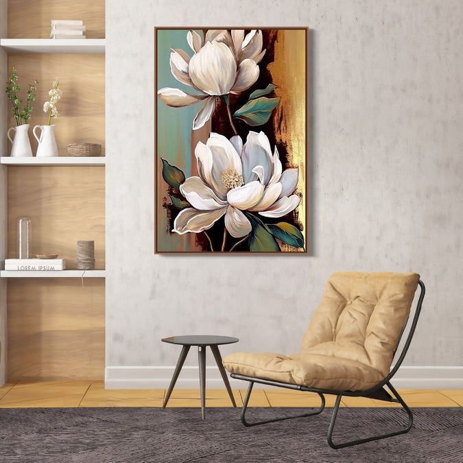 Handmade Painting for Bed Room : gilded-blooms