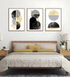 Handmade Painting for Bed Room : gold-monochrome-abstract-shapes