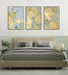 Handmade Painting for Bed Room : golden-aqua-flow