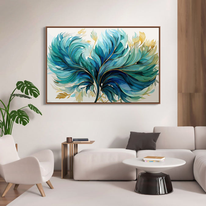 Handmade Painting for Bed Room : golden-bloom