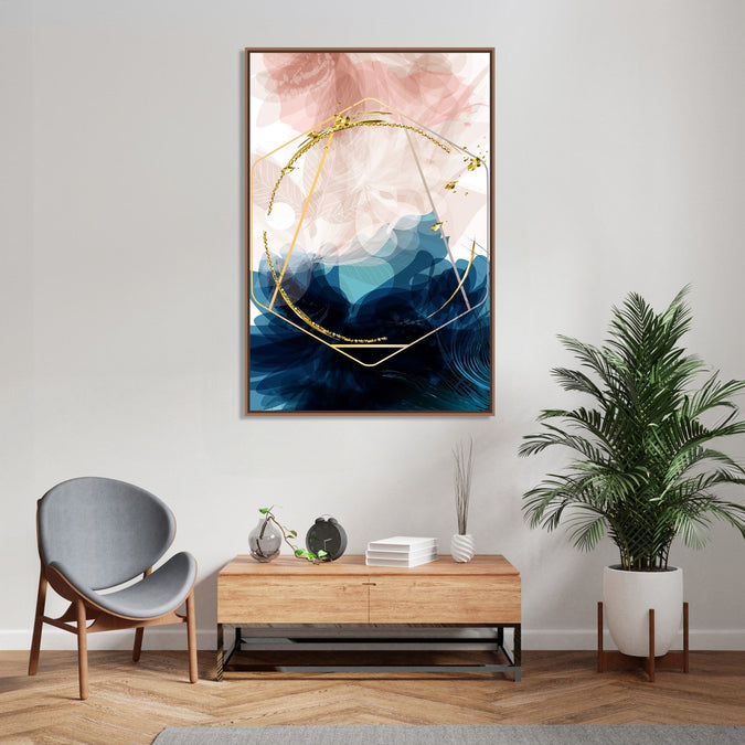 Handmade Painting for Bed Room : golden-hoop-feathers-1