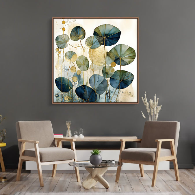 Handmade Painting for Bed Room : golden-lotus-serenity