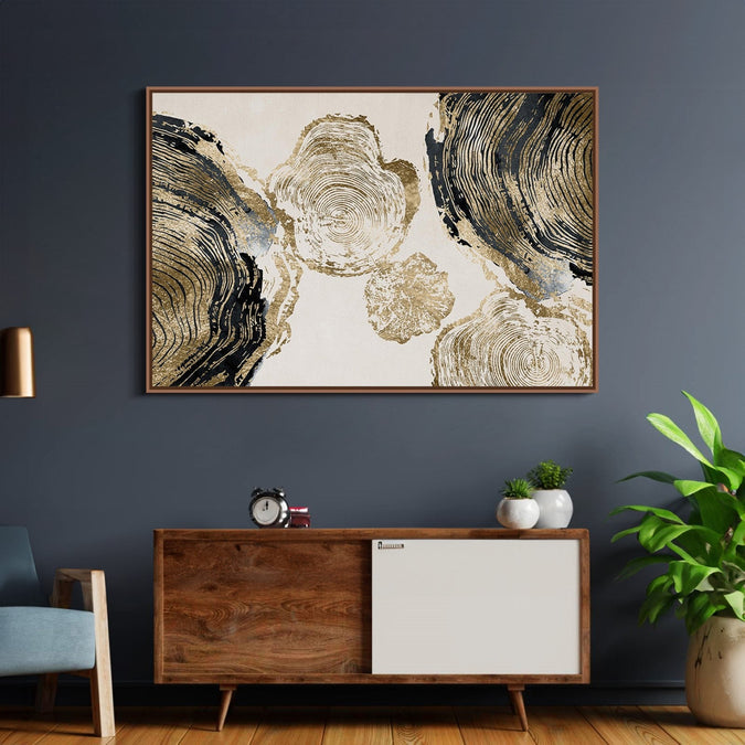 Handmade Painting for Bed Room : golden-rings