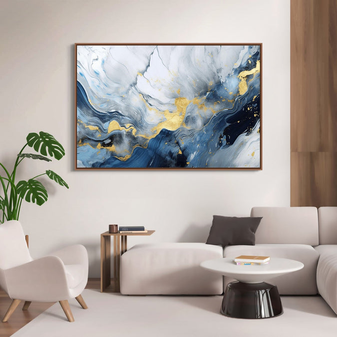 Handmade Painting for Bed Room : golden-swirls