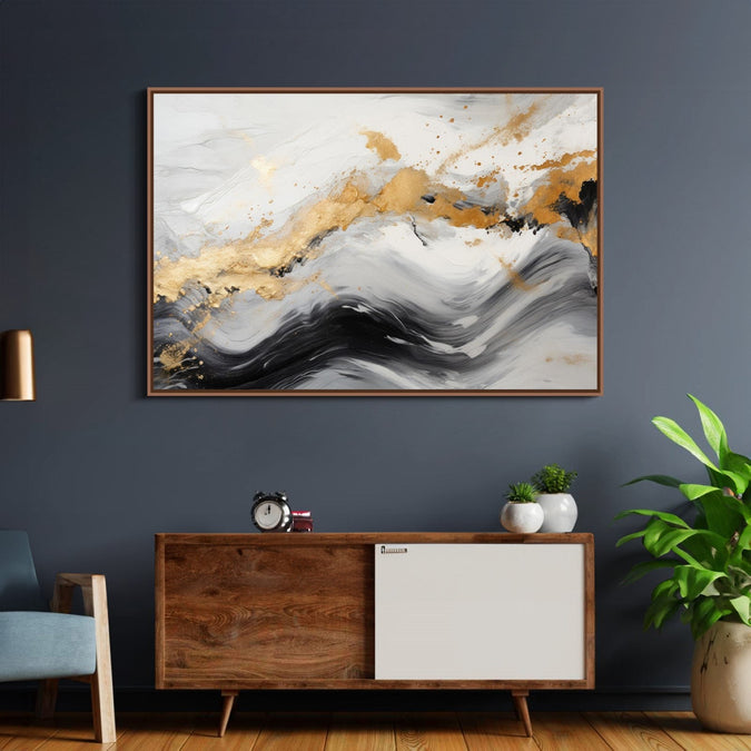 Handmade Painting for Bed Room : golden-swirls-2