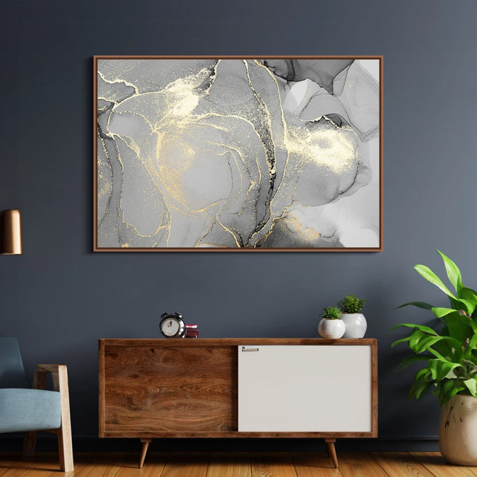 Handmade Painting for Bed Room : golden-swirls-3